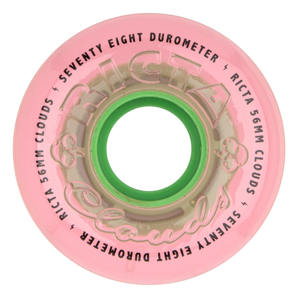 56mm Clouds Watermelon Pink 78a | Soft Skateboard Wheels