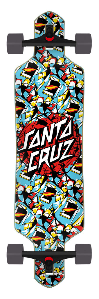 Screaming Scratched Hand Dot 9in | Drop Through Longboard | Santa