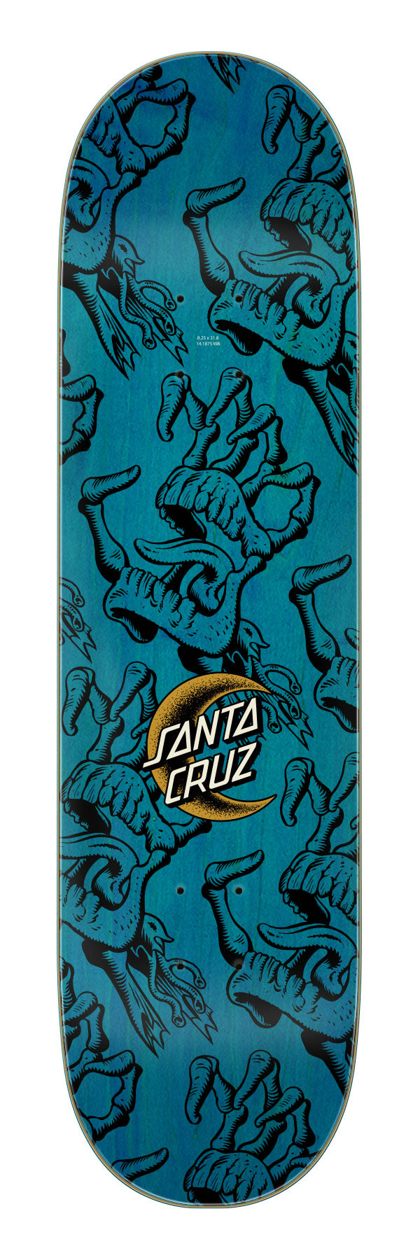8.25in Crescent Bone Hand | Birch Wood | Santa Cruz Skate Deck Canada