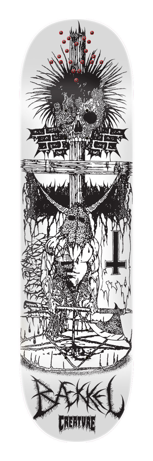 8.6in Baekkel BLK MTL Pro Deck | Creature Skateboards Canada