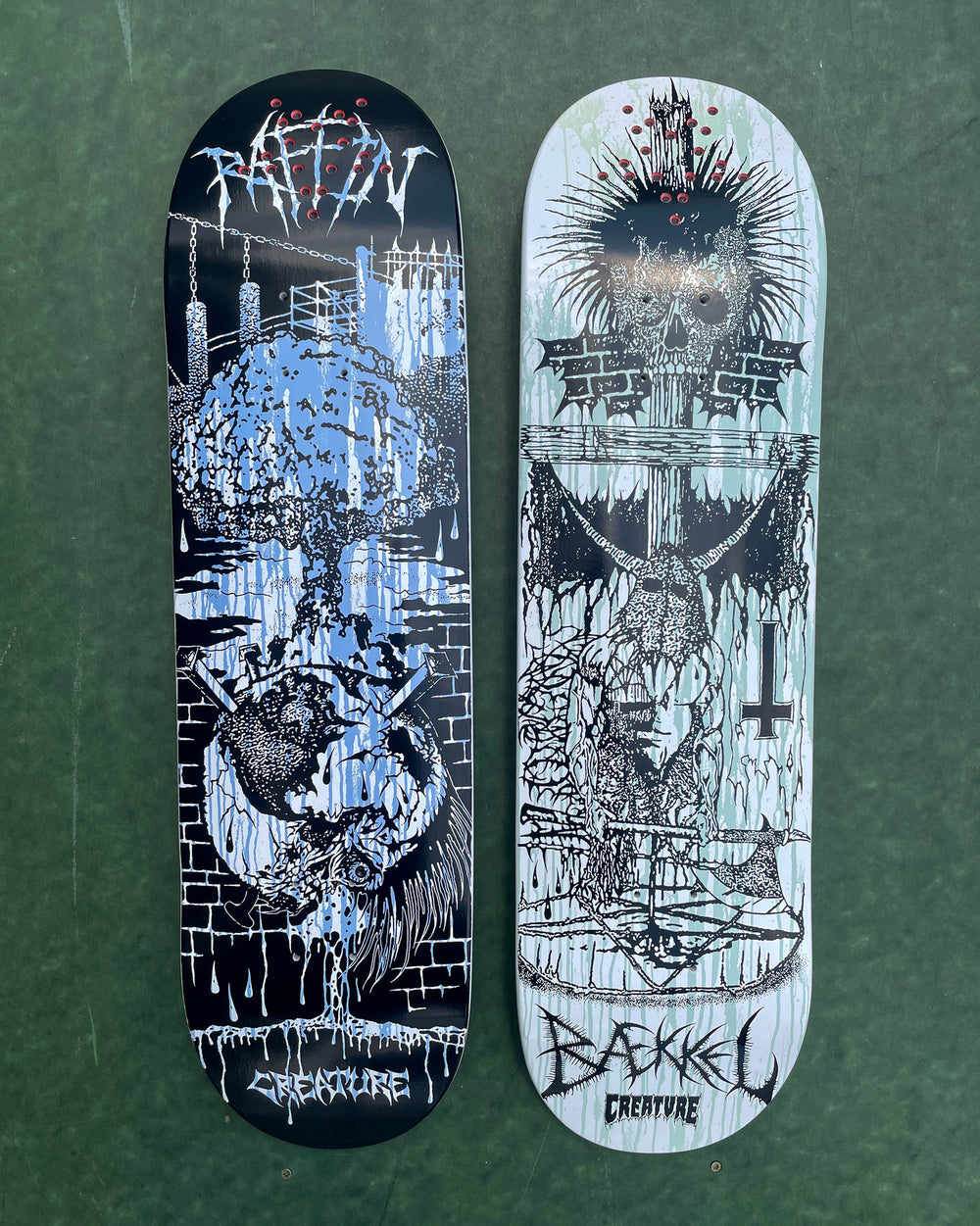 8.6in Baekkel BLK MTL Pro Deck | Creature Skateboards Canada