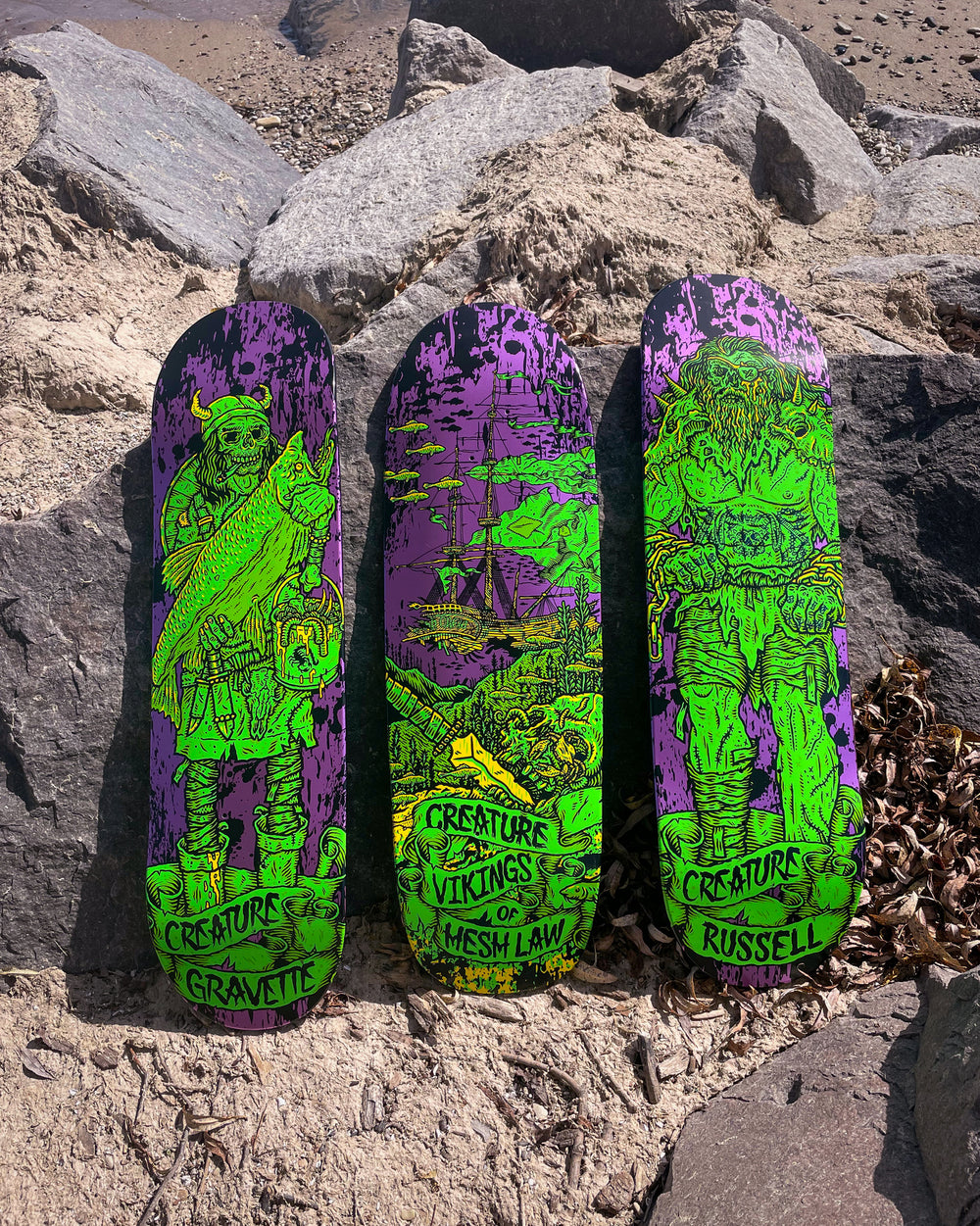 ジャンク ブリジストン mile112 SWAMP Skate Shop 9.55in Team Viking of Hesh Law XX | Shaped Decks | Creature