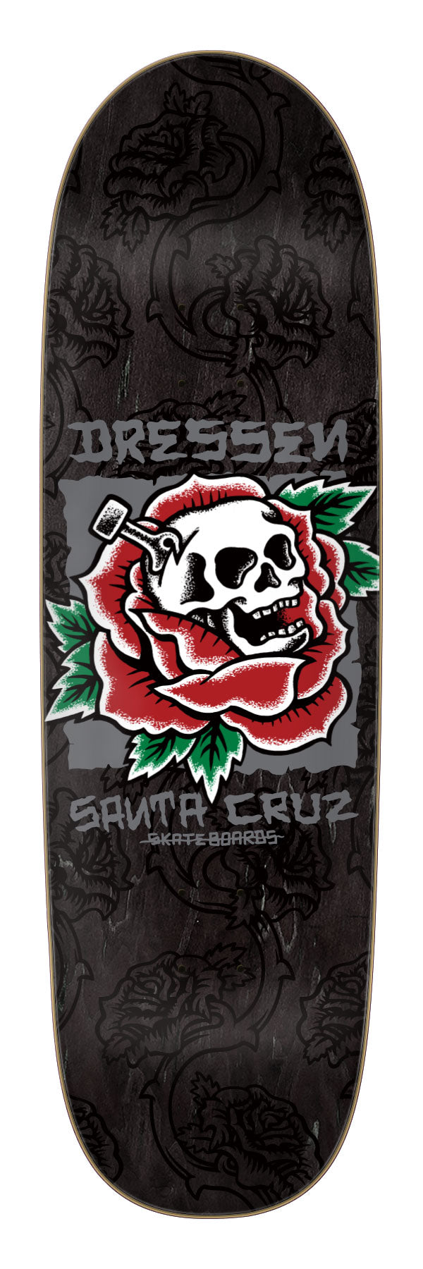 9.25in Dressen Skull Rose Deck | Shaped Skateboards | Santa Cruz
