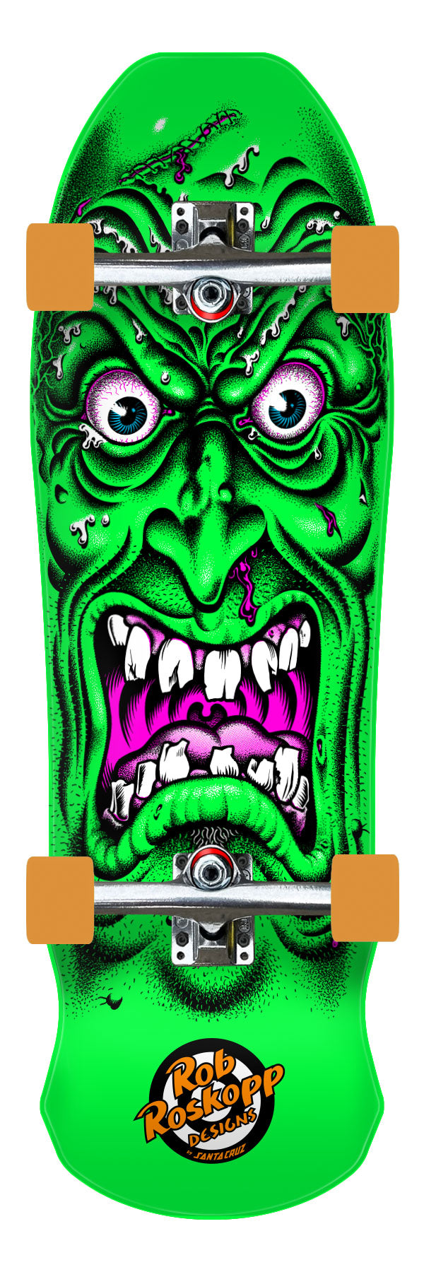 超希少！　全サイト販売1点のみ！　SANTA CRUZ Rob Roskopp 9.5in Roskopp Face Green Reissue | Complete Cruiser | Santa Cruz