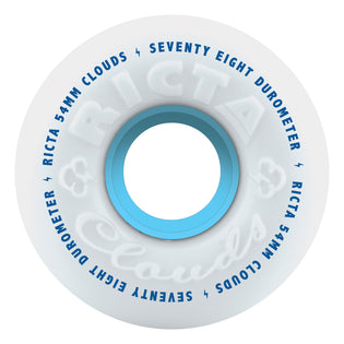 54mm Clouds 78a Ricta Skateboard Wheels White