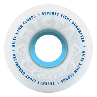 52mm Clouds 78a Ricta Skateboard Wheels White