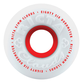 57mm Clouds Red 86a Ricta Skateboard Wheels Red