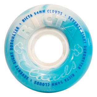 54mm Clouds Blue Swirl 78a Ricta Skateboard Wheels Blue Swirl