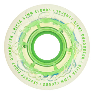 57mm Clear Splatter Clouds Camo Green 78a Ricta Skateboard Wheels Camo Green