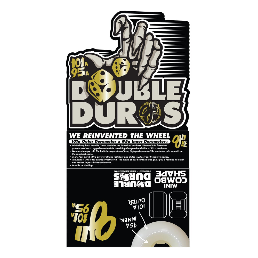 58mm / 99-95A Team White Gum | Double Duro | OJ Skateboard