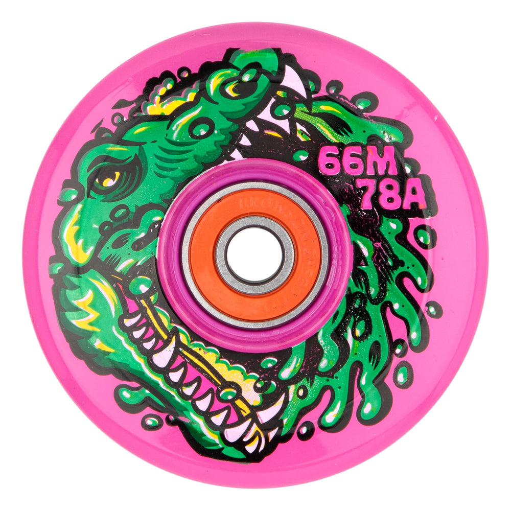 66mm / 78A Gator Swamp Pink Light Ups | Soft Skateboard