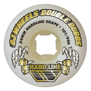 54mm Double Duro White Hardline 101a/95a OJ Skateboard Wheels White