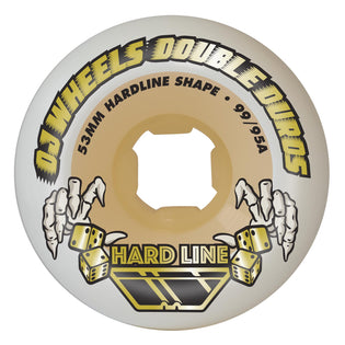 53mm Double Duro White Gum Hardline 99a/95a OJ Skateboard Wheels White