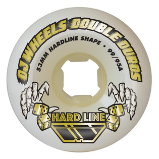 53mm Double Duro Hardline 99a/95a OJ Skateboard Wheels White