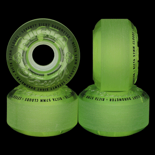 57mm Clouds Green Glow In The Dark 78a Ricta Skateboard Wheels Transparent Green
