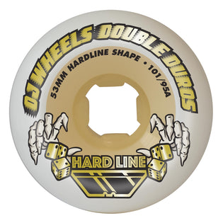 53mm Double Duro White Gum Hardline 101a/95a OJ Skateboard Wheels Gum