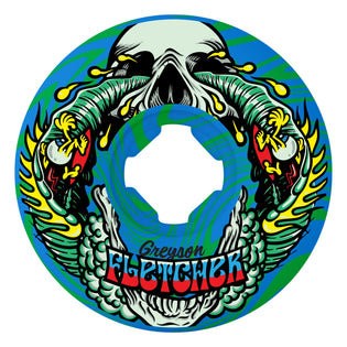 56mm Greyson Fletcher Vomit Mini 99a Slime Balls Guest Skateboard Wheels Green Blue Swirl