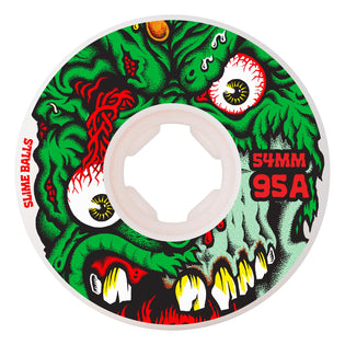 54mm Roskopp Face Two Reissue 95a Hardline Slime Balls Skateboard Wheels White