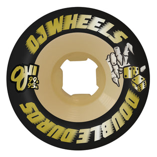 58mm Double Duro Black Gum Hardline 99a/95a OJ Skateboard Wheels Black