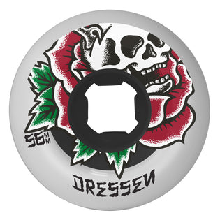 56mm Double Duro Eric Dressen Rose Skull Chubbies 99a/95a OJ Skateboard Wheels White