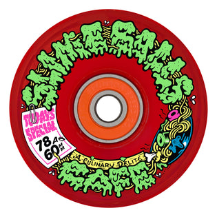 60mm SB Cafe 78a Slime Balls Light Ups Skateboard Wheels Red