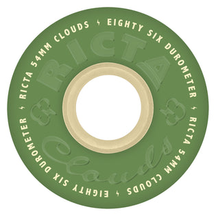 54mm Clouds Green/Natural 86a Ricta Skateboard Wheels Green