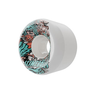 56mm Rob Roskopp Five Reissue 97a Full Combo Slime Balls Skateboard Wheels White