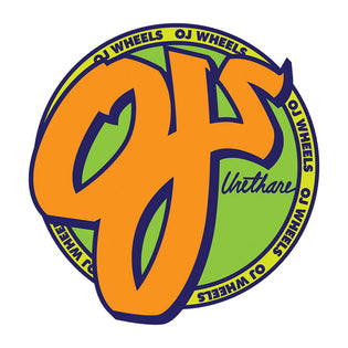 Logo 6.5in OJ Stickers (25 Pack) Green/Orange