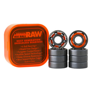 6-Ball Raw Bronson Skateboard Bearings No Color