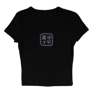 Strange Heart Womens Santa Cruz Crop T-Shirt Black