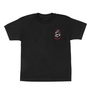 Ringed Screaming Flame Youth Santa Cruz T-Shirt Black