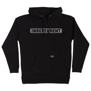 Bar Logo Reflective Mens Independent Hoodie Black