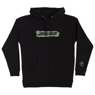 Cut Strip Front Mens Santa Cruz Hoodie Black