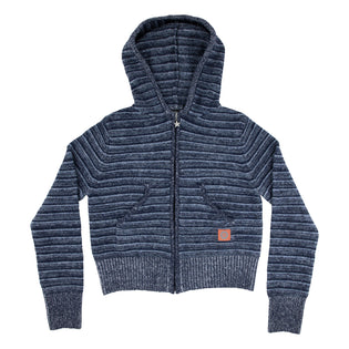 Sun Daze Womens Santa Cruz Zip Knit Hoodie Blue Haze