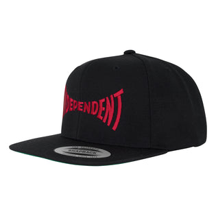 Span Embroidered Snapback Independent Hat Black/Dk Red