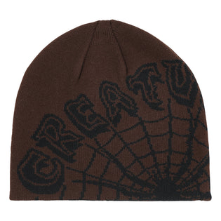 Web Beanie Skull Cap Unisex Creature Hat Brown
