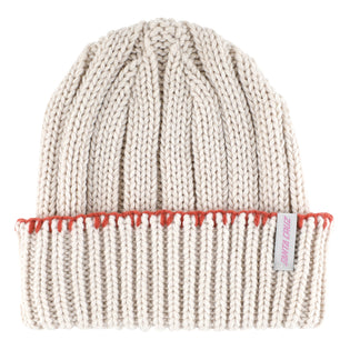 Cozy Knit Santa Cruz Womens Long Shoreman Beanie Cream