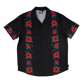 Screaming Cabana Pattern Santa Cruz Mens Shirt Black