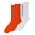 Baseline Mens Independent Socks X2 Pairs White/Orange Reflective