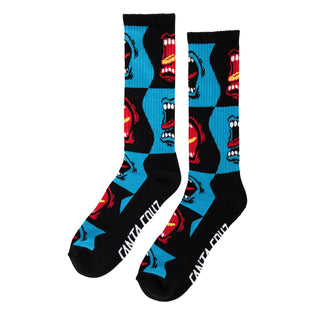 Allover Screaming Strip Mens Santa Cruz Socks Screaming Check