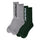 Solid Strip Mens Santa Cruz Socks X2 Pairs Grey/Forest Multi