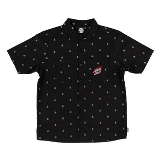 Screaming Fire Mens Santa Cruz Button Up Shirt Black