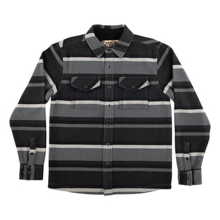 Horizon Mens Creature Longsleeve Flannel Shirt Grey Scale
