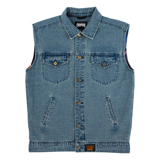 Cannibal Corpse Mens Creature Denim Vest Lt Denim