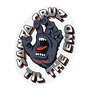 Til the End Hand 4in Santa Cruz Stickers (25 Pack) Grey
