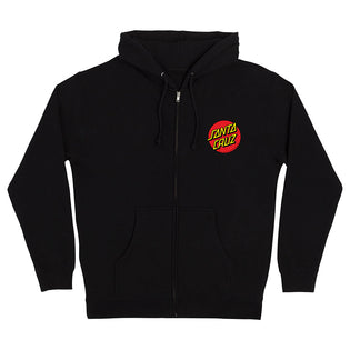 Classic Dot Mens Santa Cruz Zip Hoodie Black