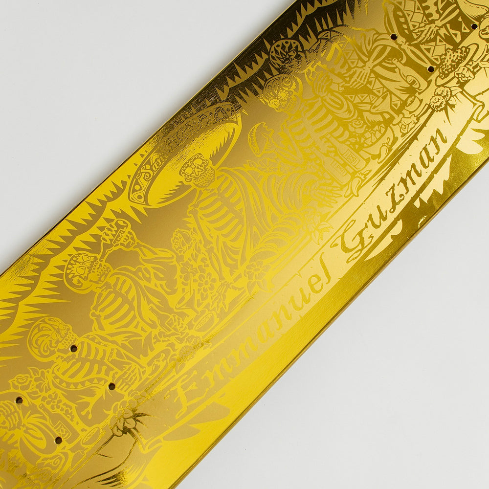 8.27in Guzman Dining with the Dead | Gold Santa Cruz Skateboard