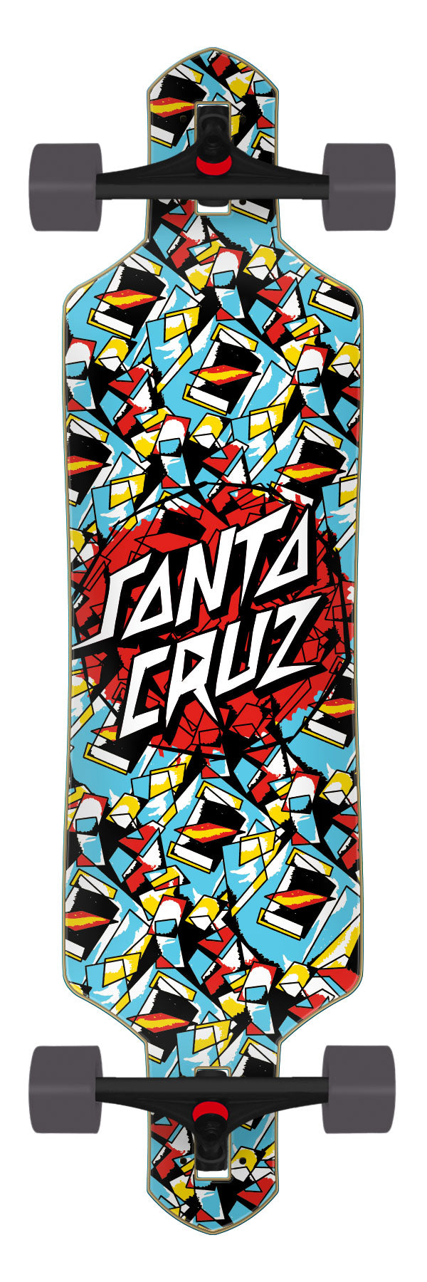 Screaming Scratched Hand Dot 9in | Drop Through Longboard | Santa