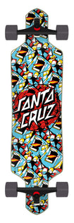 9.00in Screaming Scratched Hand Dot Santa Cruz Drop Thru Longboard No Color