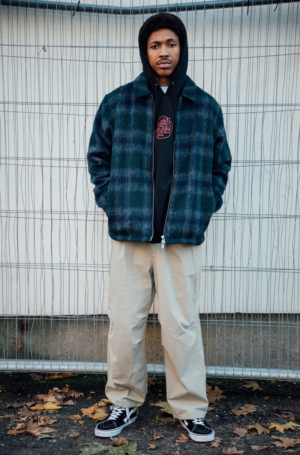 Hideout Check Pattern Mens Jacket | Brushed Wool | Santa Cruz